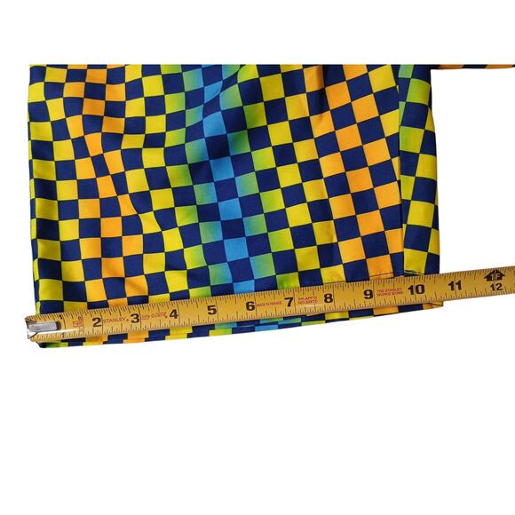 Barracuda Bay Swim Trunks Men Sz XL Colorful Art Deco Checkered Psychedelic Surf - Picture 10 of 13